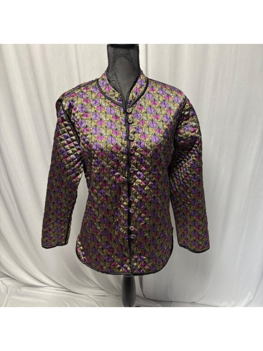 Sacred Threads Reversible Quilted Jacket Womens Medium Boho Lightweight Coat